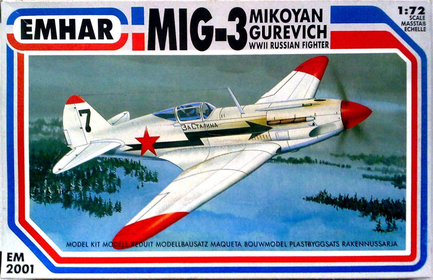 EMHAR EM2001 Mikoyan and Gurevich MiG-3, 90-s, box with tuck ends